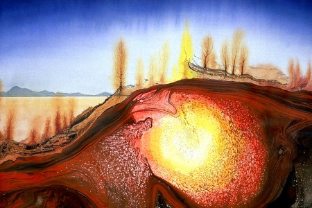 1975 Oelmonotypie-Aquarell 60x40cm