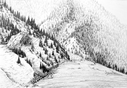 1980 Bleistift 50x70cm Suedtirol